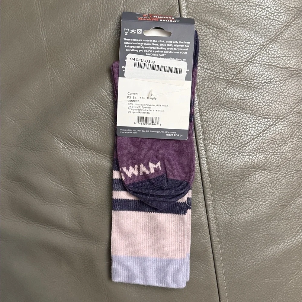 NWT Wigwam Purple and Pink Striped Socks women’s size SM
